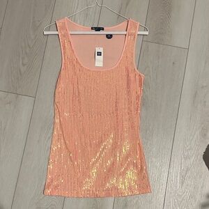 GAP Shimmering Coral Sequin Tank Top